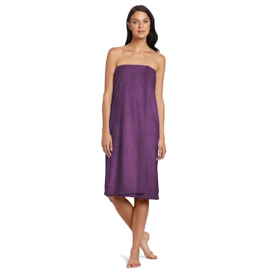 55.5" x 32.5" Eggplant Womens Shower Wrap